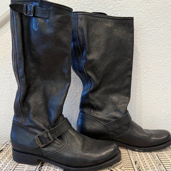 FRYE AND CO. Shoes - FRYE AND CO. Black Leather Mid-Calf Harness Boots